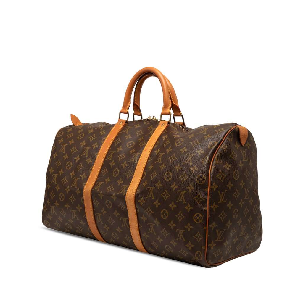 Louis Vuitton Monogram Keepall 50 Brown Good - Back View