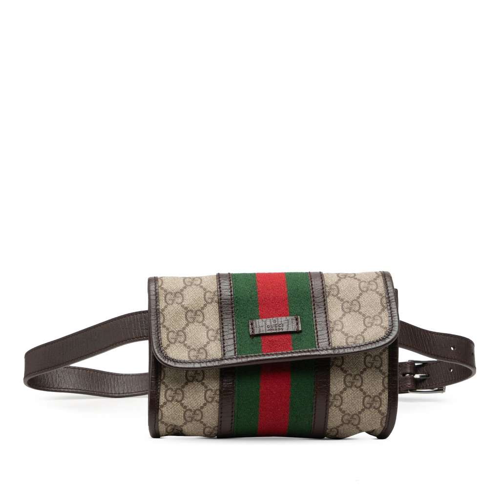 Gucci GG Supreme Web Belt Bag Beige Good condition - Front View