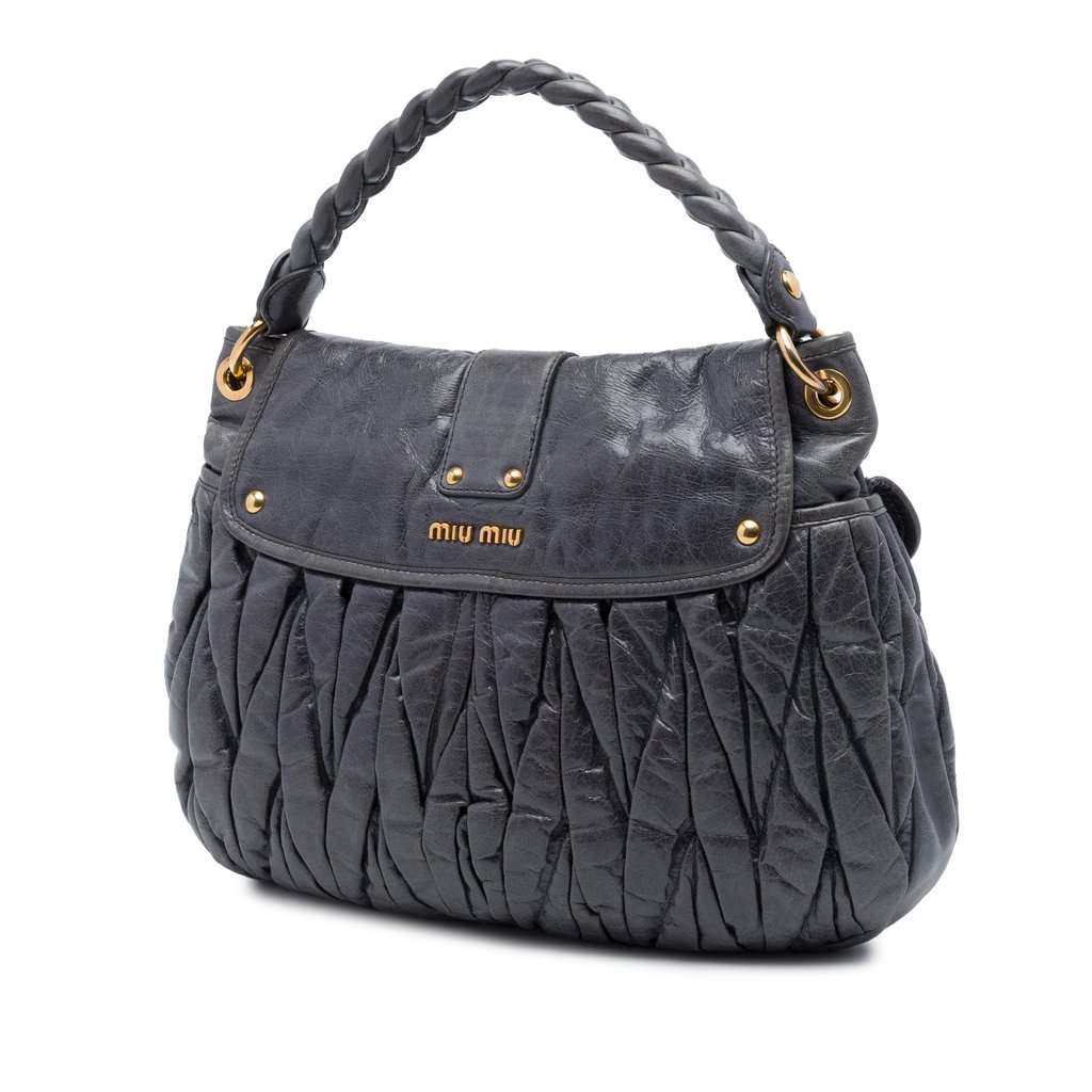 Miu Miu Matelasse Nappa Coffer Satchel Purple Leather Very good - Back View