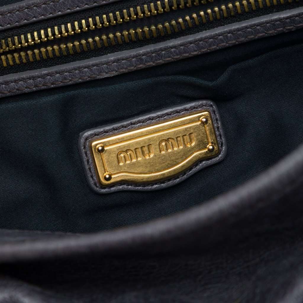 Miu Miu Matelasse Nappa Coffer Satchel Purple Leather Very good - Box View