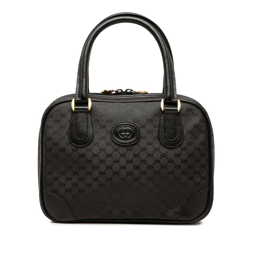 Gucci Micro GG Supreme Handbag Black Very good condition - Front View