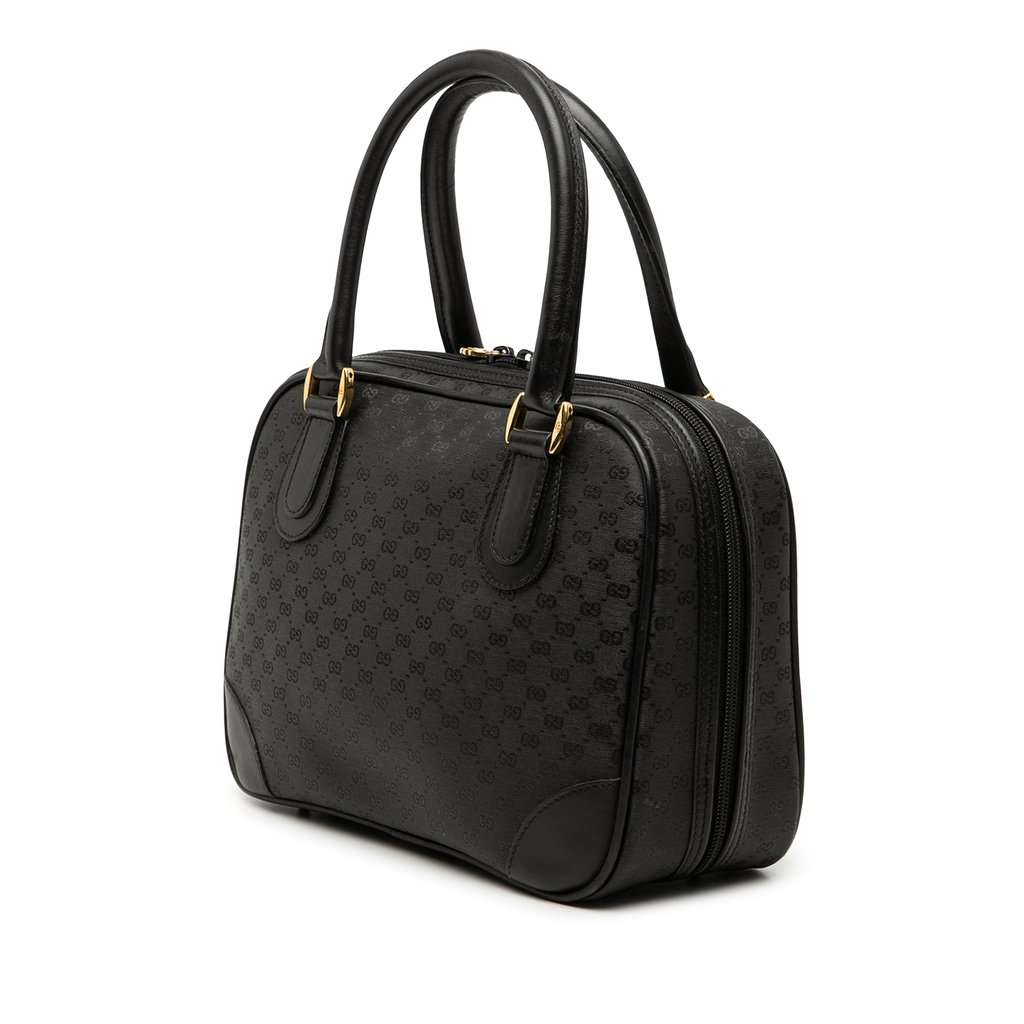 Gucci Micro GG Supreme Handbag Black Very good condition - Back View