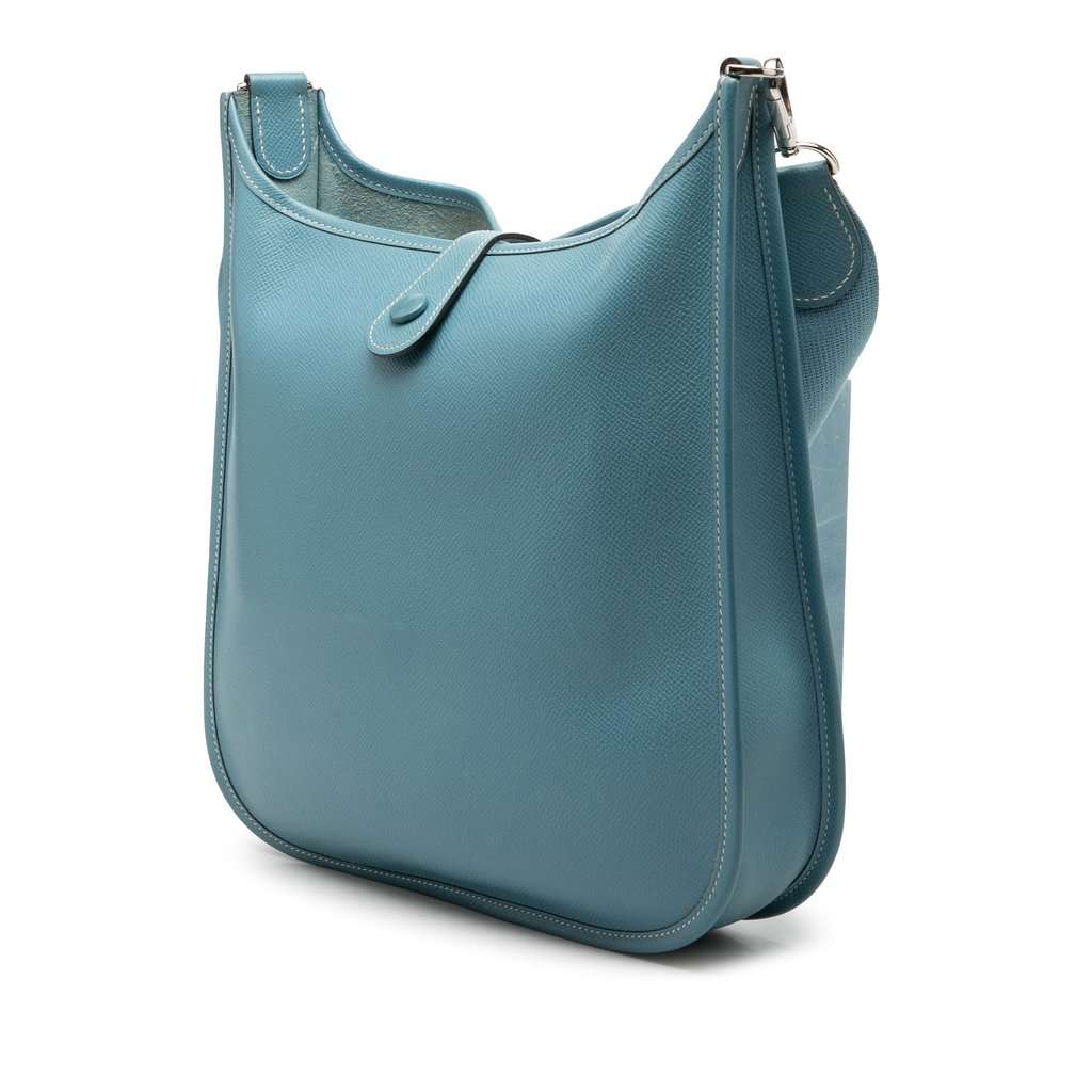 Hermès Clemence Evelyne 29 Blue Leather Very good condition - Back View