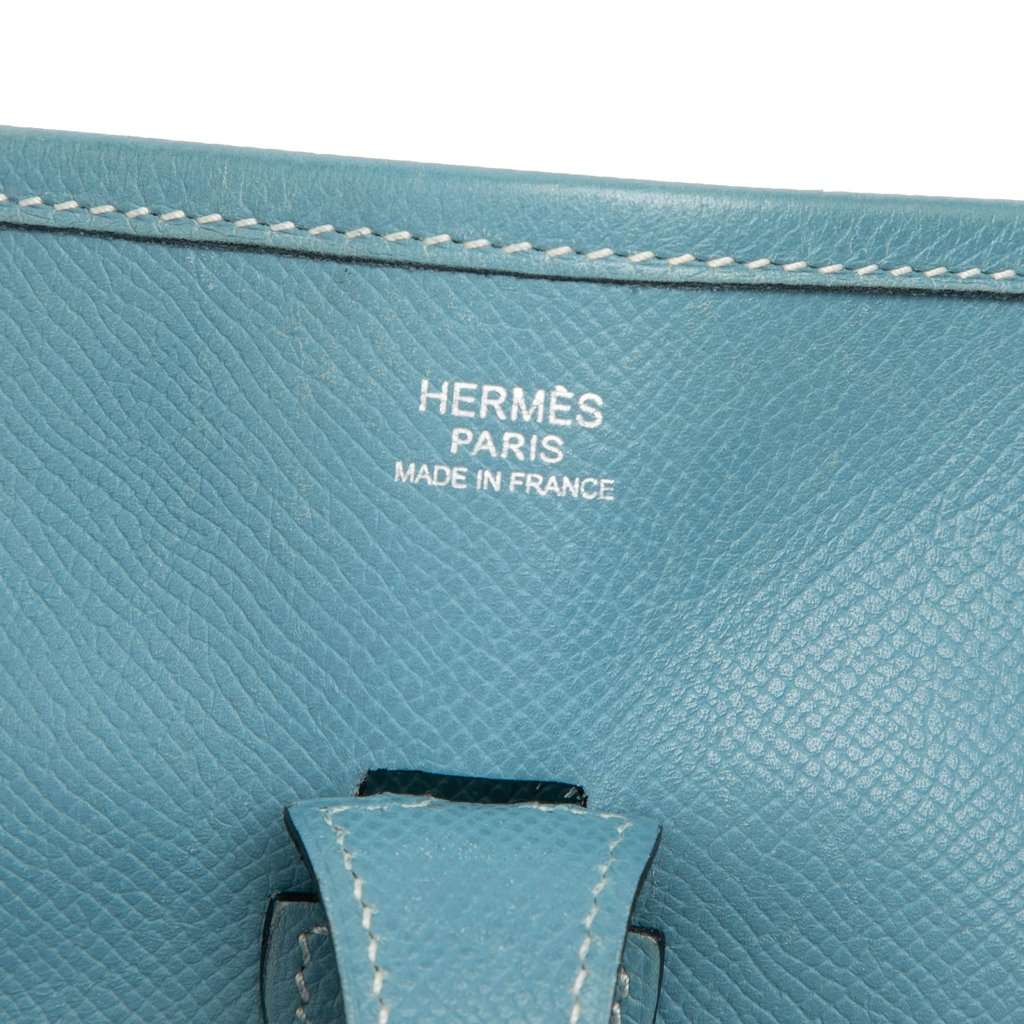 Hermès Clemence Evelyne 29 Blue Leather Very good condition - Box View