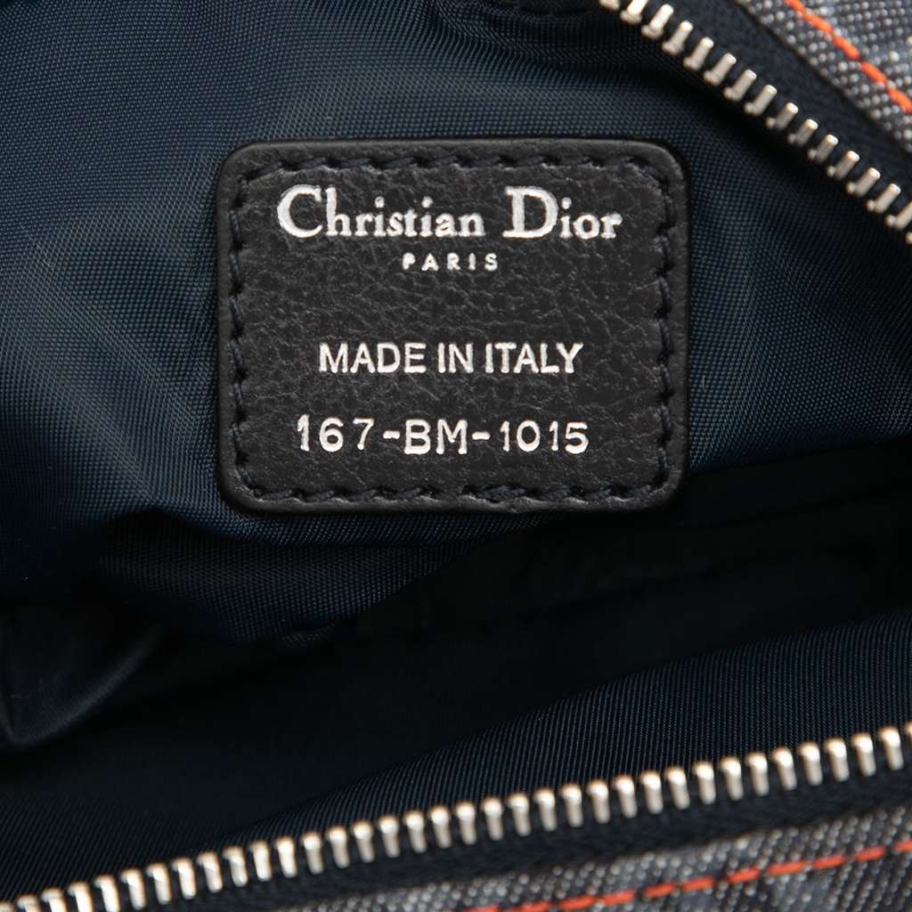 Dior Oblique Denim Flight Coin Pouch Blue Very good - Box View