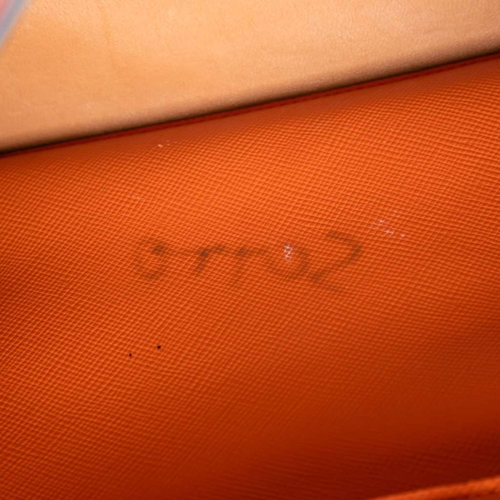 Prada Medium Saffiano Cuir Double Handle Satchel Orange Leather Good condition - Box View