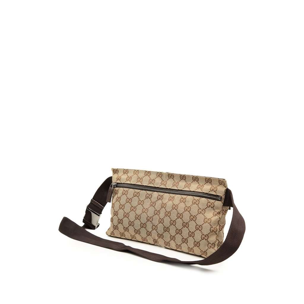 Gucci GG Canvas Double Pocket Belt Bag Beige Very good condition - Back View