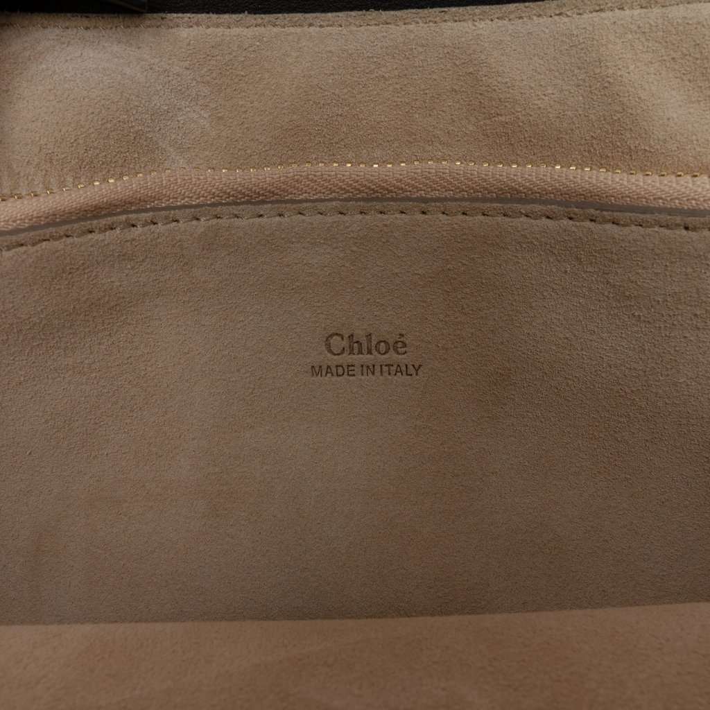 Chloé Medium Calfskin and Suede Faye Crossbody Black Leather Very good condition - Box View
