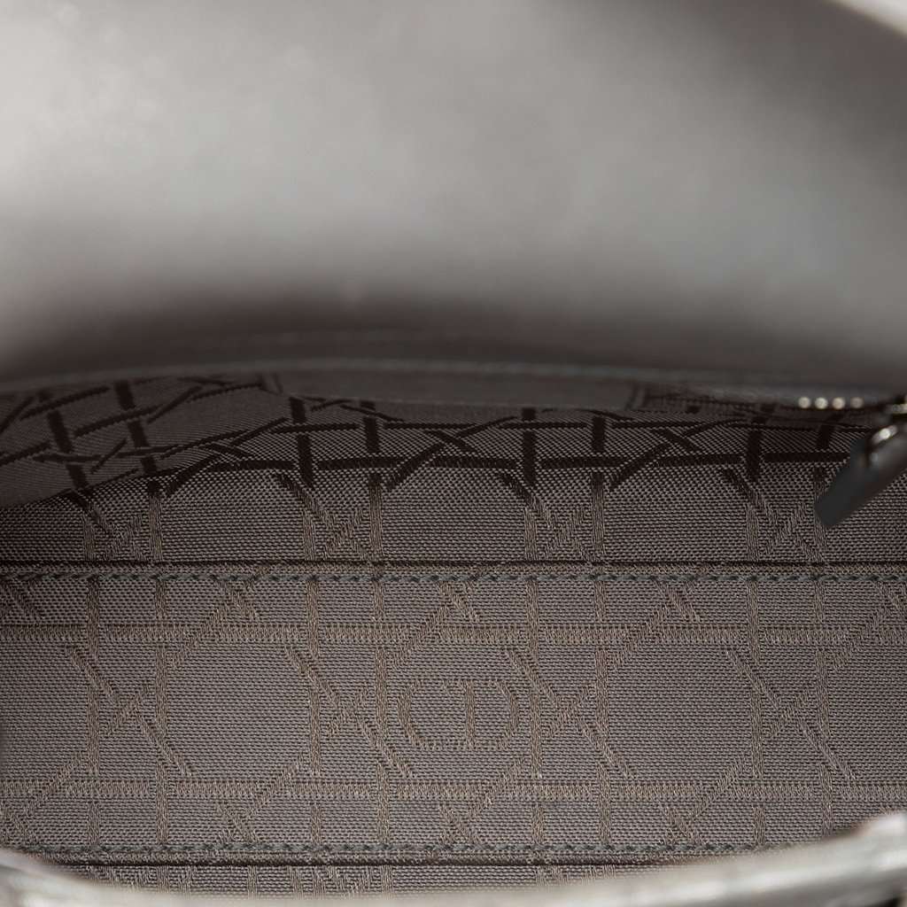 Dior Mini Iridescent Lambskin Cannage Lady Dior Silver Leather Very good - Model View
