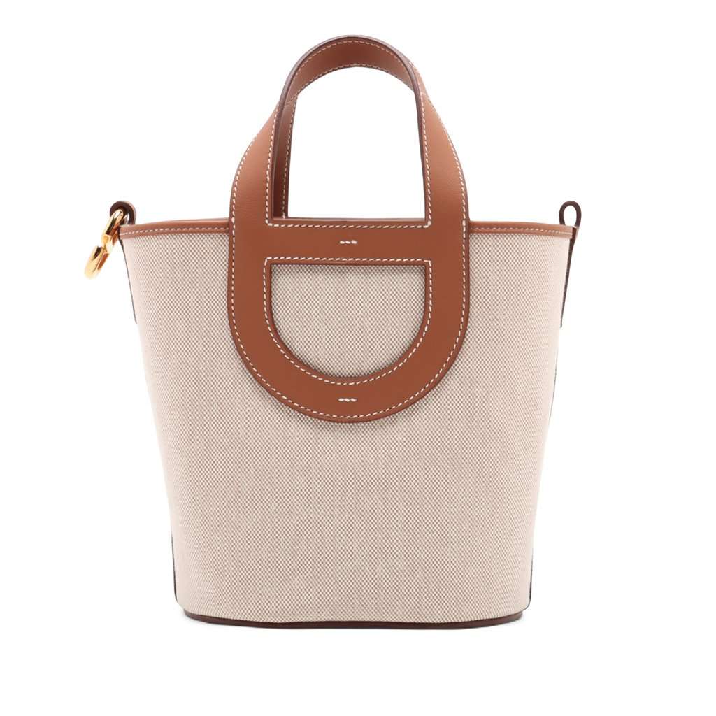 Hermès Toile and Swift In the Loop 18 Beige Very good condition - Front View