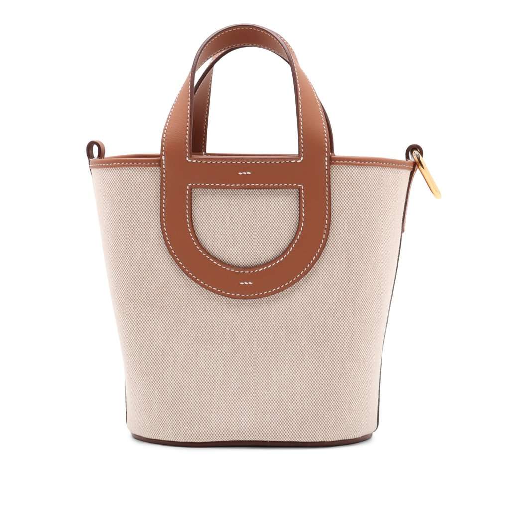 Hermès Toile and Swift In the Loop 18 Beige Very good condition - Back View