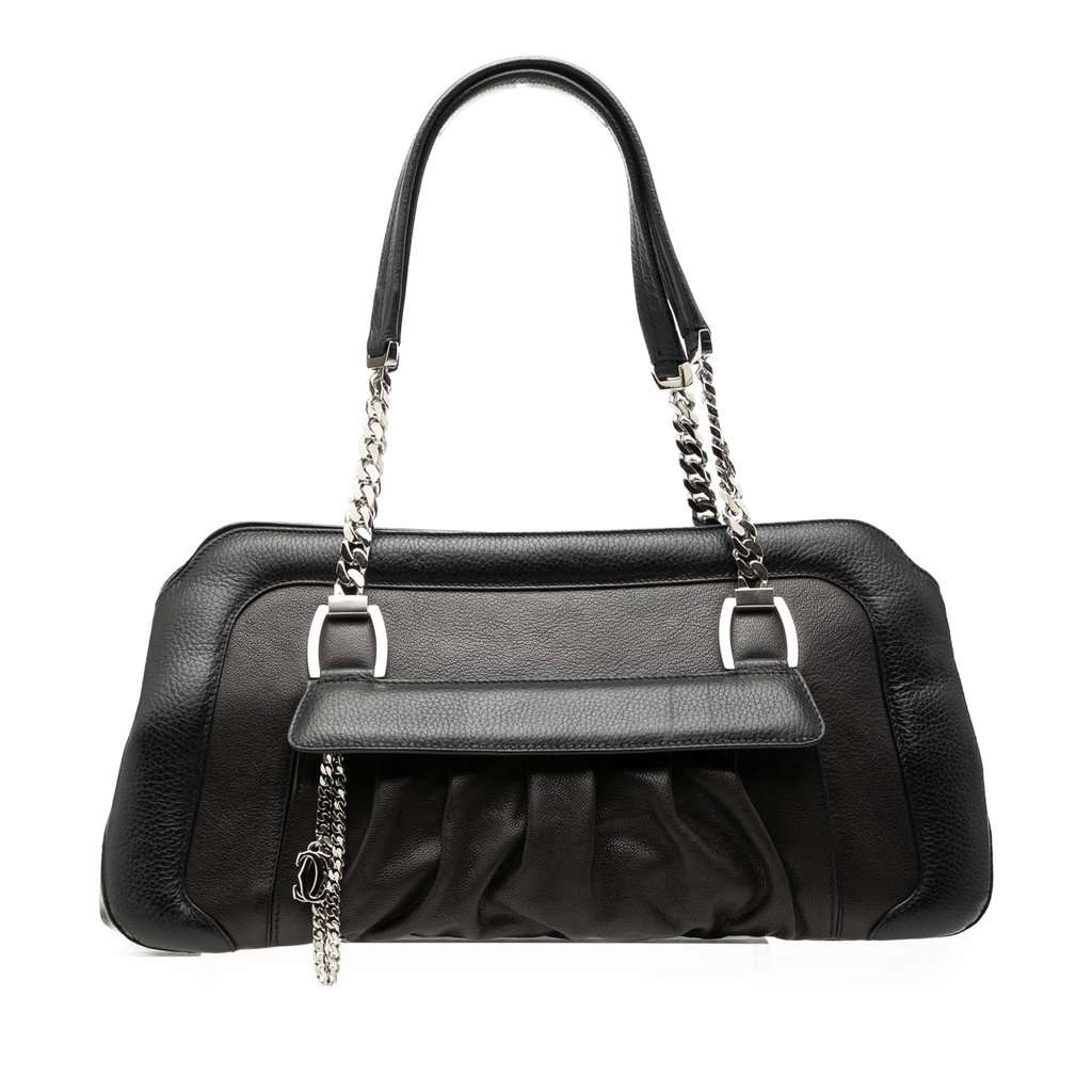 Cartier Leather La Dona Shoulder Bag Black Leather Very good - Front View