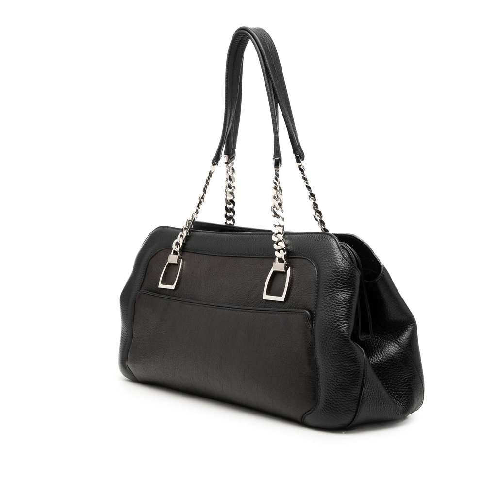 Cartier Leather La Dona Shoulder Bag Black Leather Very good - Back View