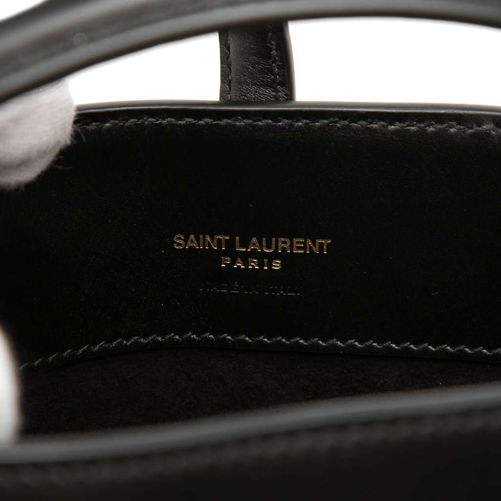 Saint Laurent Mini Shiny Calfskin Le 37 Bucket Bag Black Leather Very good condition - Box View