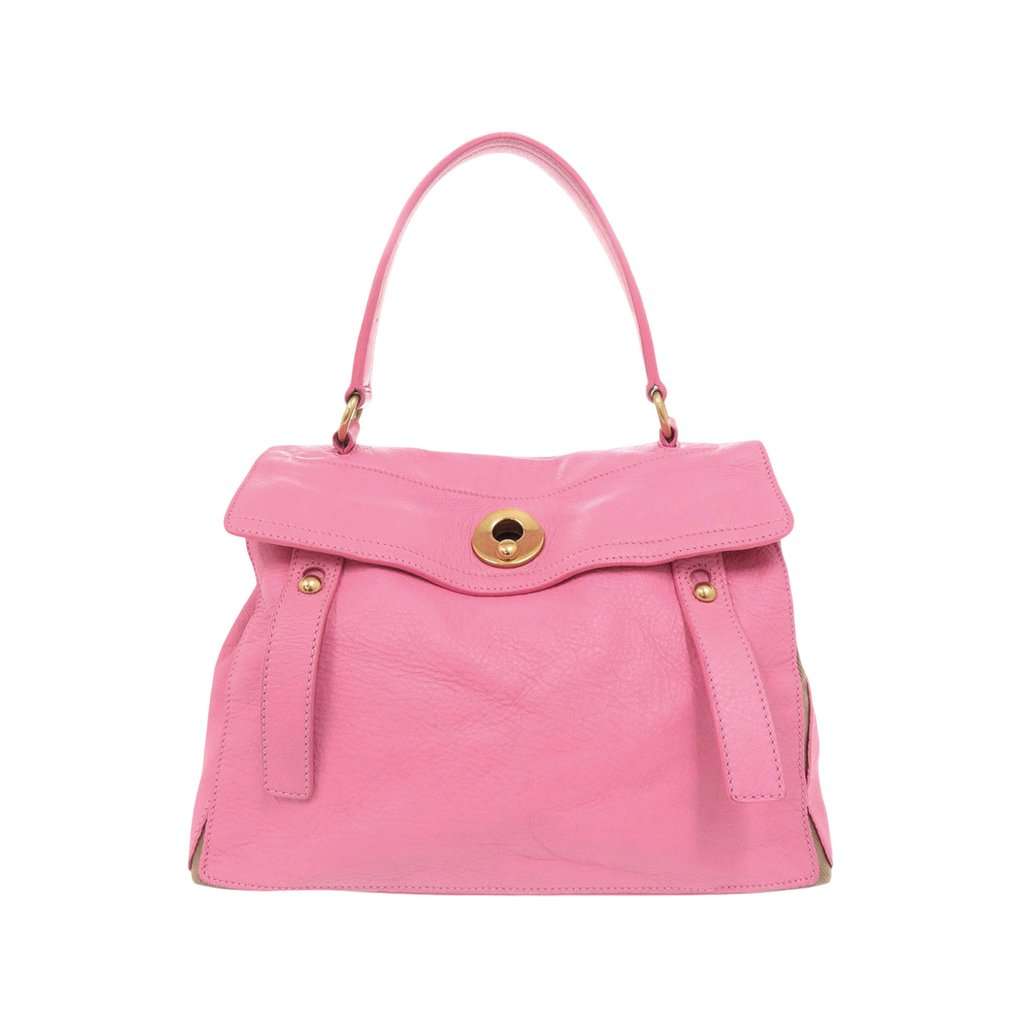 Saint Laurent Medium Leather Muse Two Satchel Pink Leather Very good - Front View