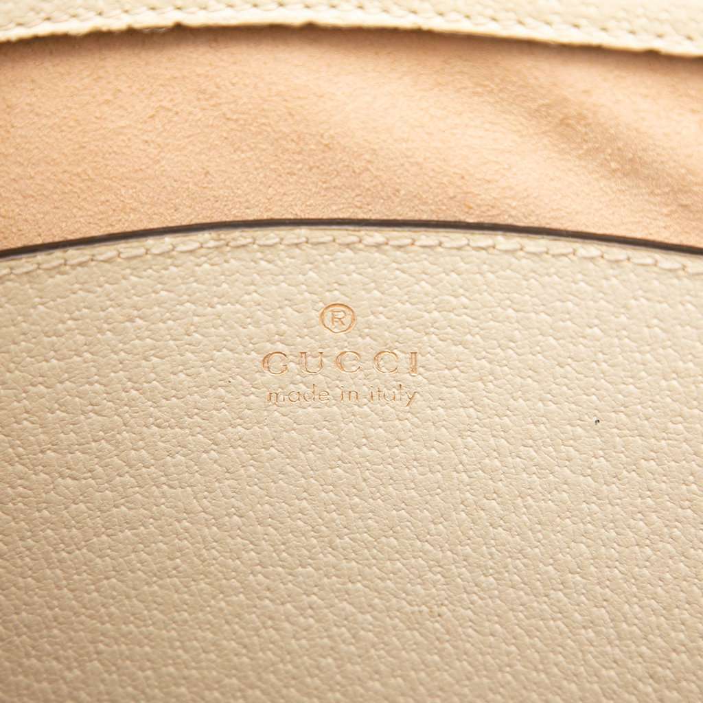 Gucci Medium Calfskin Bamboo Diana Satchel White Leather Very good condition - Box View
