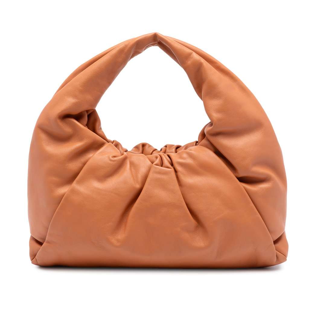 Bottega Veneta Lambskin The Shoulder Pouch Brown Leather Very good condition - Front View