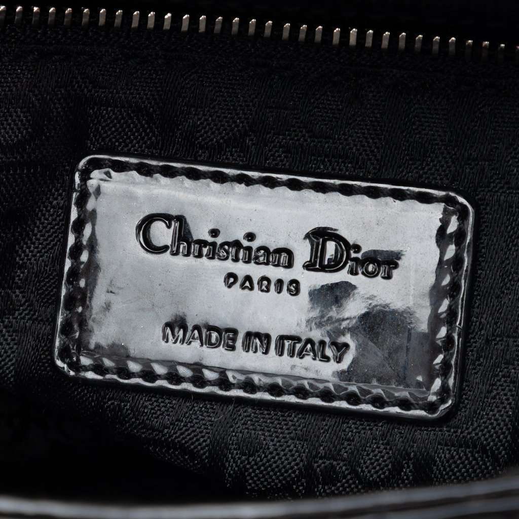 Dior Mini Patent Cannage Lady Dior Black Leather Very good condition - Box View