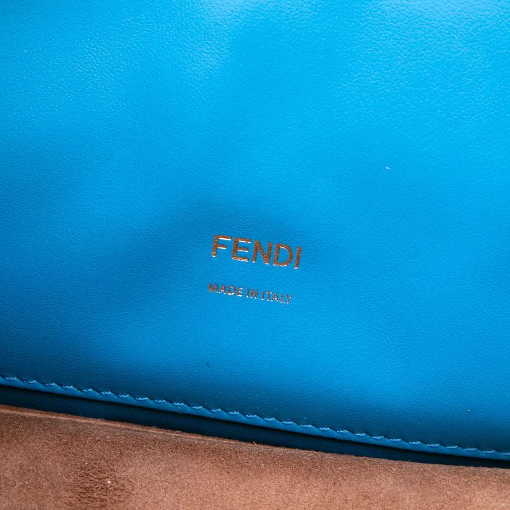 Fendi Suede and Leather Kan U Colorblock Satchel White Leather Very good condition - Box View