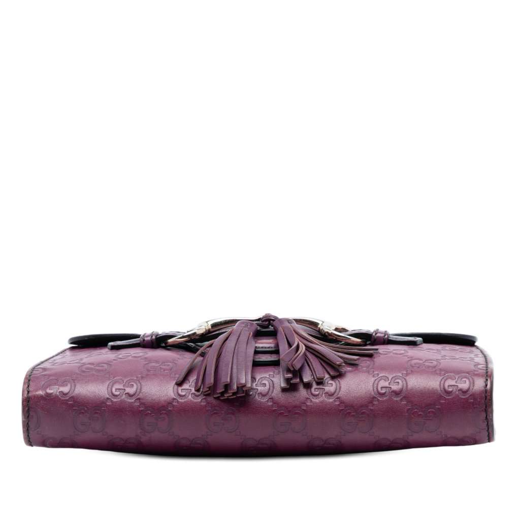 Gucci Small Guccissima Emily Crossbody Purple Leather Very good condition - Inside View