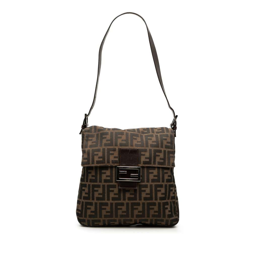 Fendi Zucca Canvas Shoulder Bag Brown Very good condition - Front View