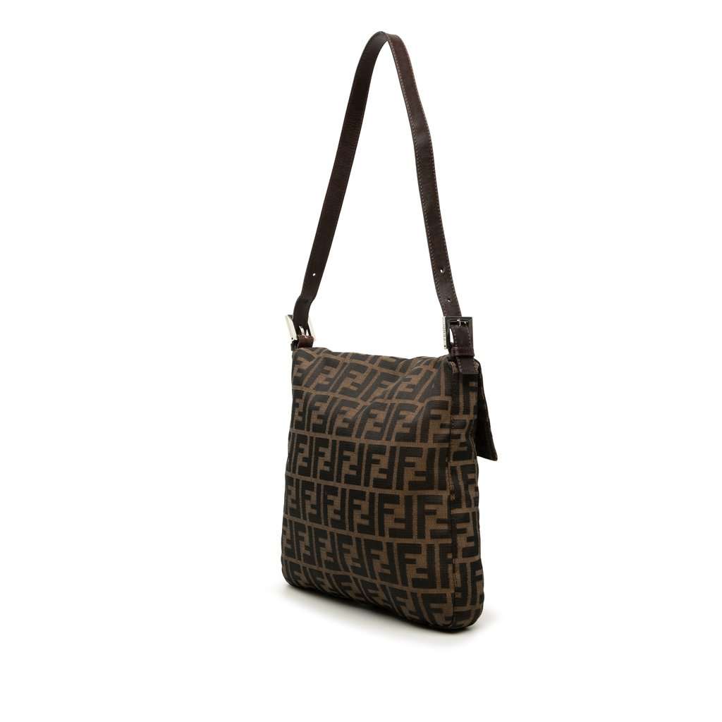 Fendi Zucca Canvas Shoulder Bag Brown Very good condition - Back View