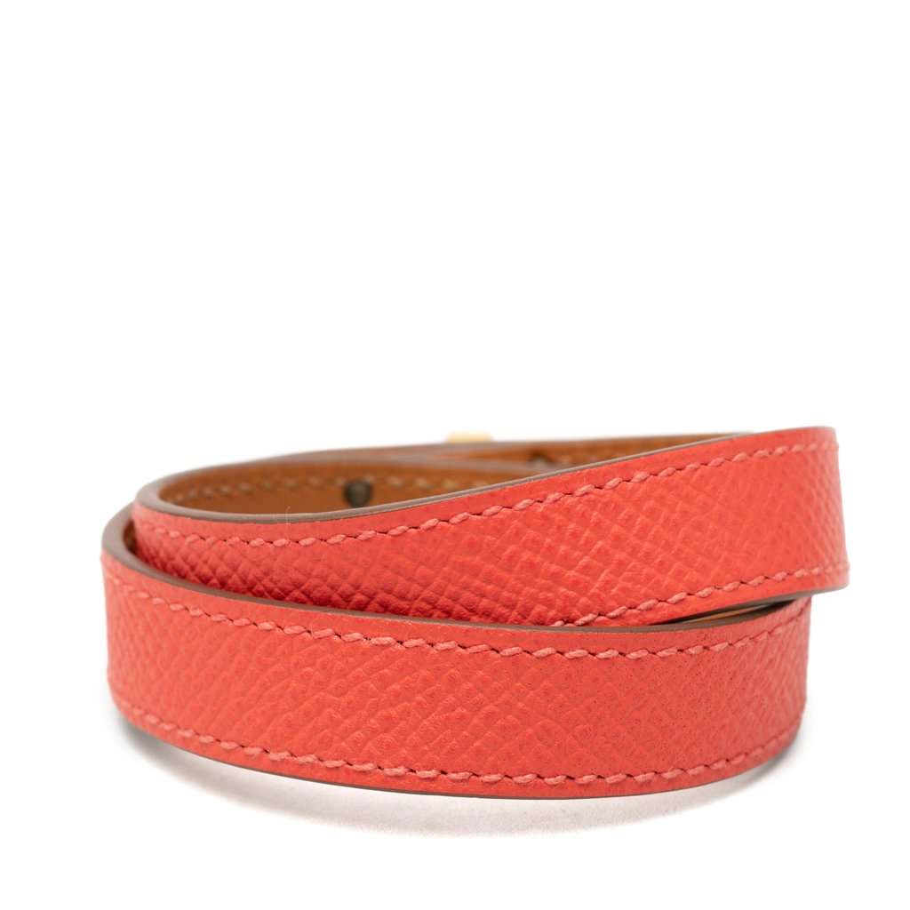 Hermès Leather Kelly Double Tour Bracelet Orange Leather Very good condition - Inside View