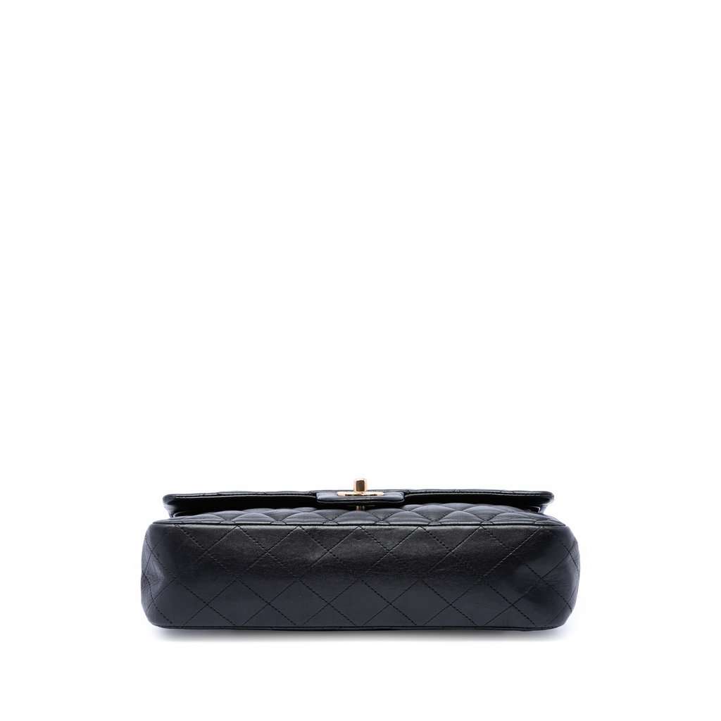 Chanel Medium Classic Lambskin Double Flap Black Leather Very good condition - Inside View