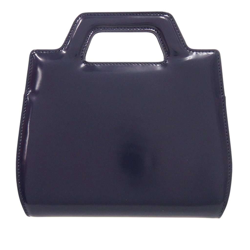 Salvatore Ferragamo Mini Brushed Calfskin Wanda Top Handle Bag Blue Leather Very good - Back View