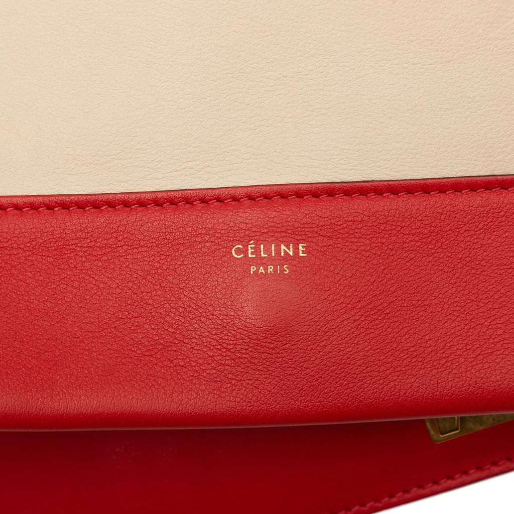 Celine Medium Shiny Smooth Calfskin Frame Shoulder Bag Beige Leather Very good condition - Box View