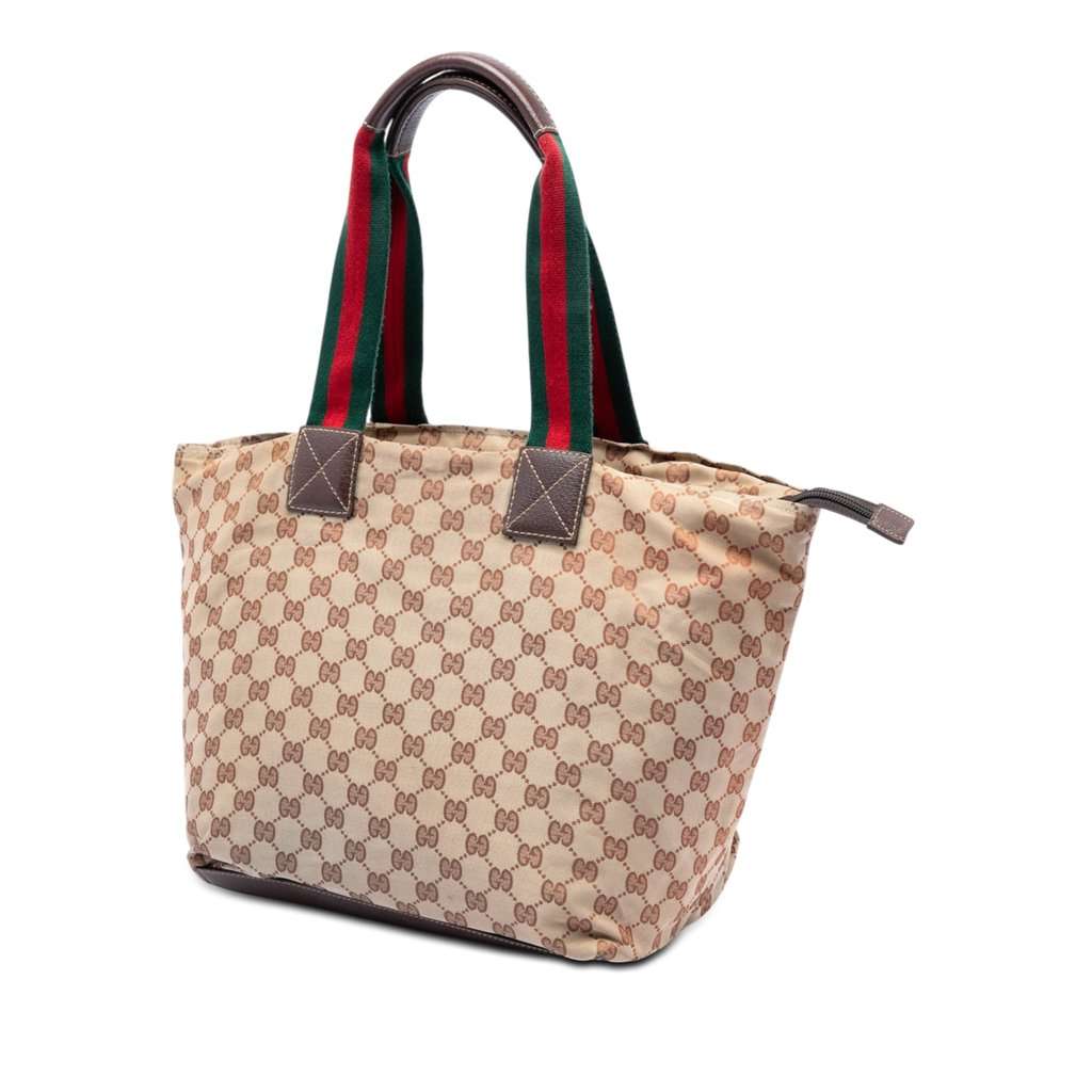 Gucci GG Canvas Web Tote Beige Very good - Back View