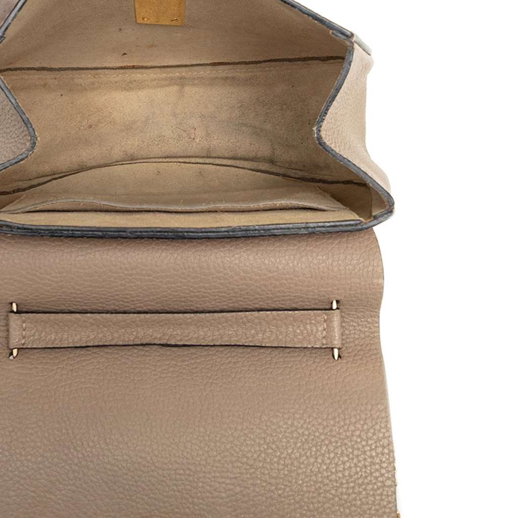 Chloé Small Grained Calfskin Drew Crossbody Brown Leather Very good - Model View