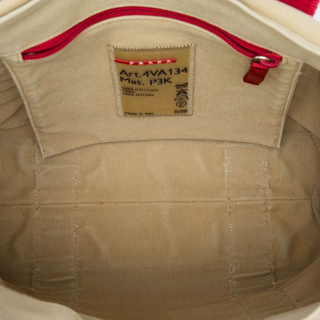 Prada Canvas Sport Tote Brown Very good - Model View