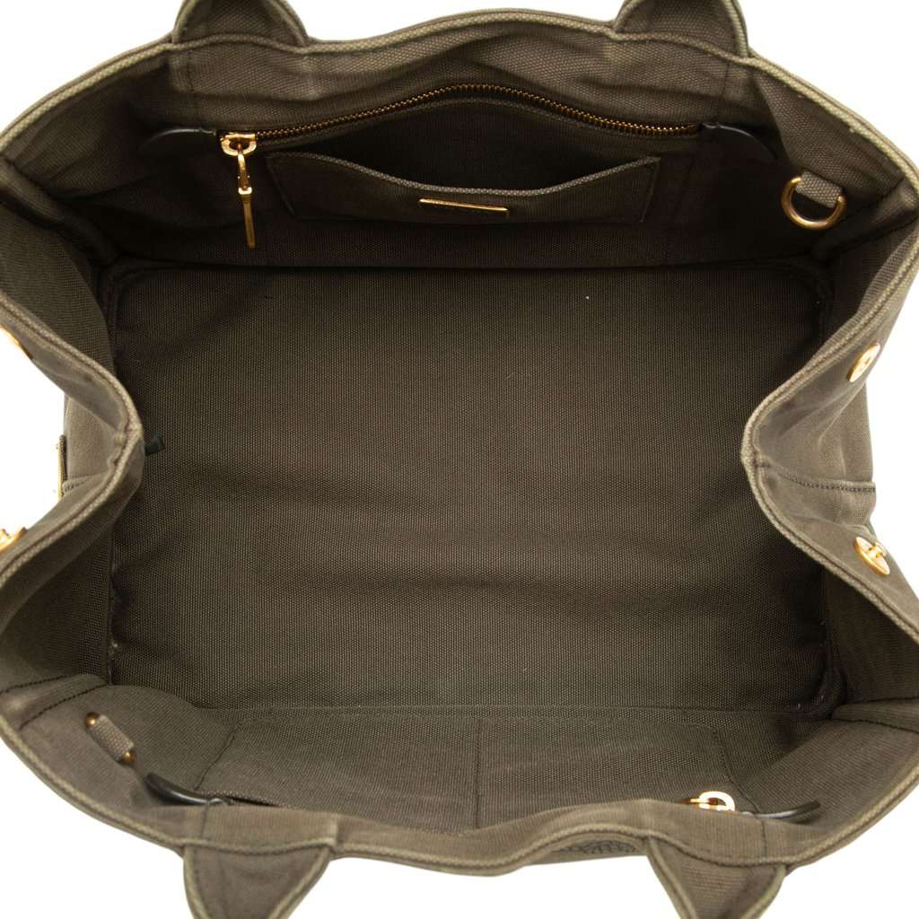 Prada Canvas Canapa Logo Satchel Brown Very good condition - Model View