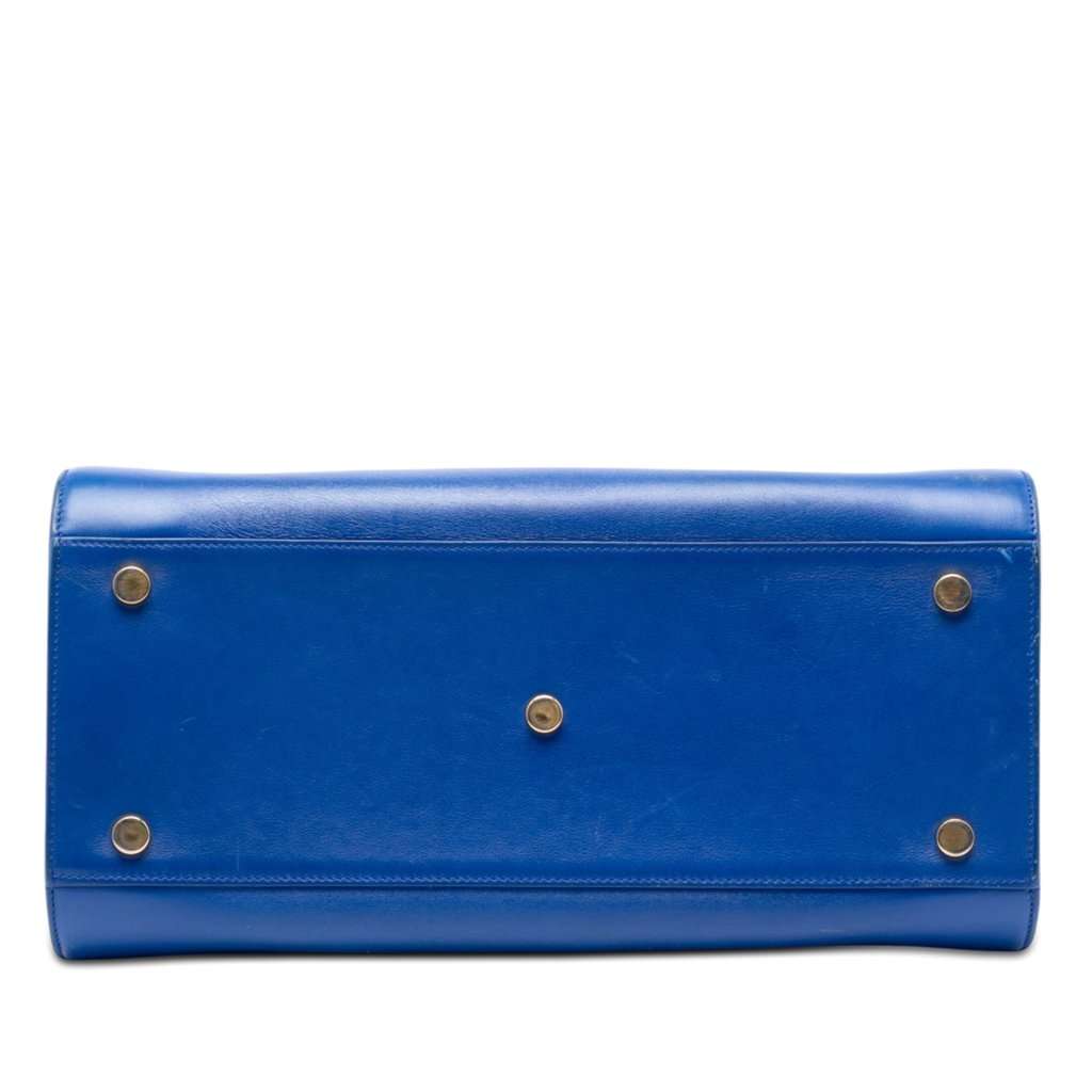 Saint Laurent Small Leather Sac De Jour Satchel Blue Leather Very good - Inside View