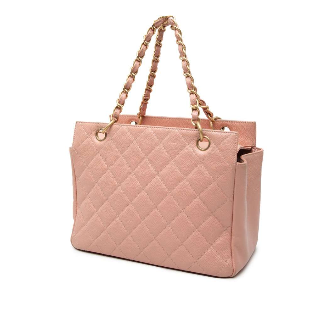Chanel Petite Caviar Timeless Tote Pink Leather Very good - Back View