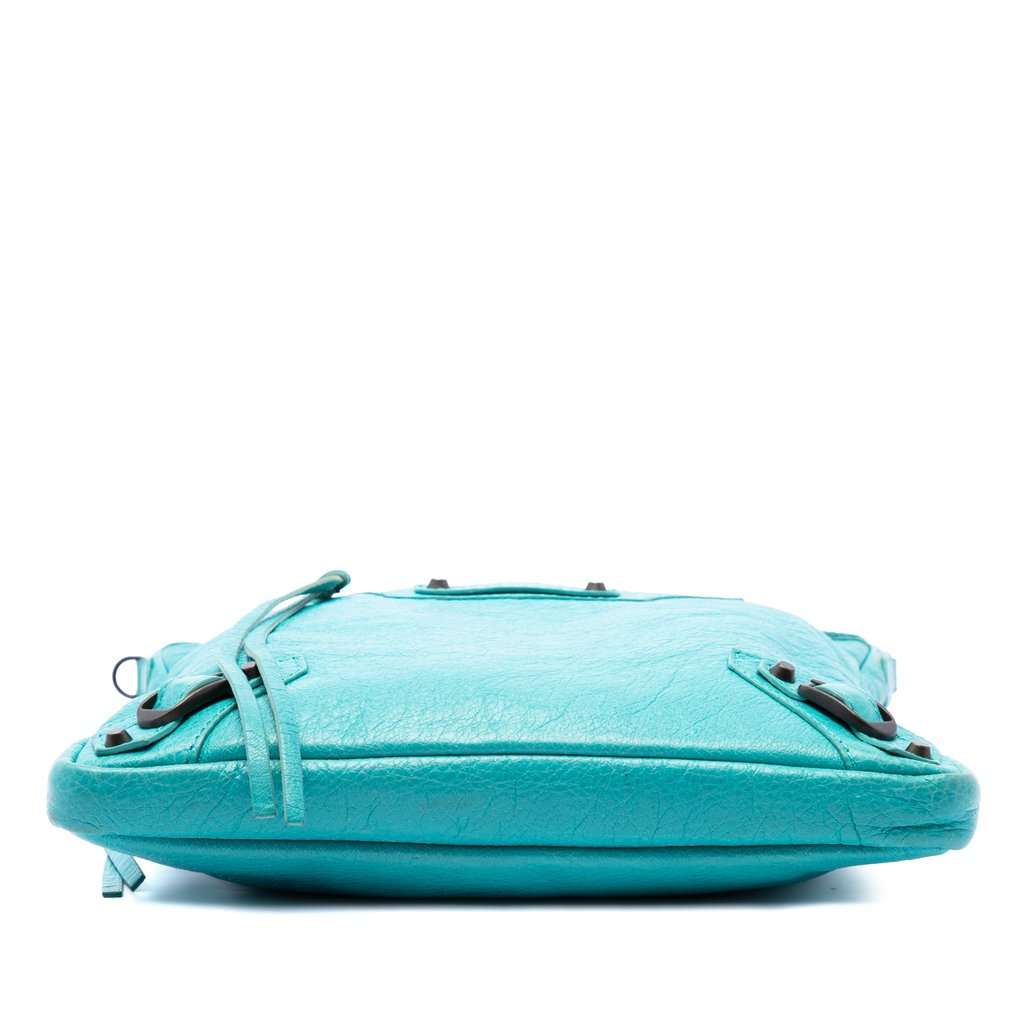 Balenciaga Lambskin Motocross Classic Flat Crossbody Blue Leather Very good condition - Inside View