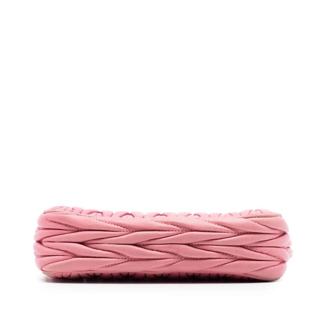 Miu Miu Nappa Matelasse Double Zip Handbag Pink Leather Very good condition - Inside View