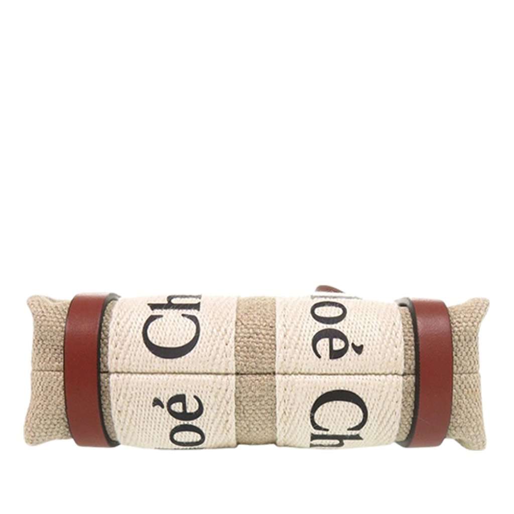 Chloé Nano Canvas Woody Satchel Beige Very good - Inside View