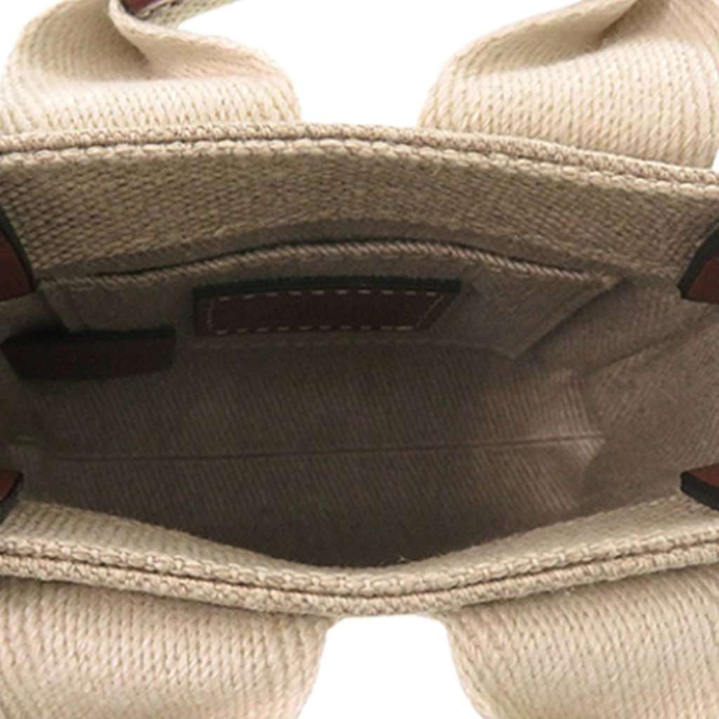 Chloé Nano Canvas Woody Satchel Beige Very good - Model View