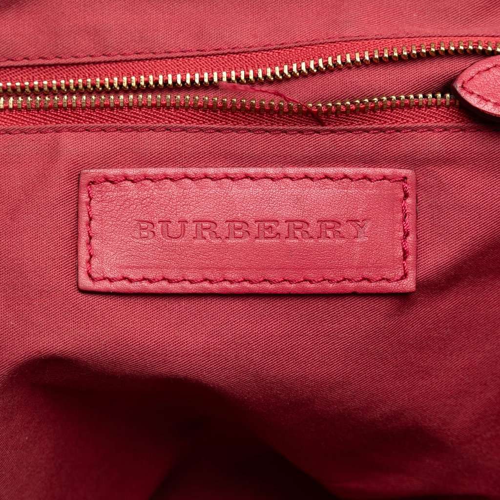 Burberry Small Leather Trimmed Haymarket Check Coated Canvas Canterbury Tote Beige Very good condition - Box View