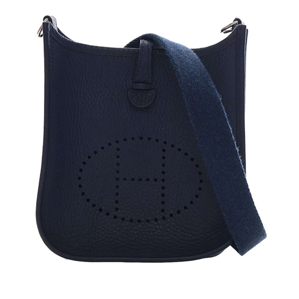 Hermès Clemence Evelyne TPM 16 Blue Leather Very good condition - Front View