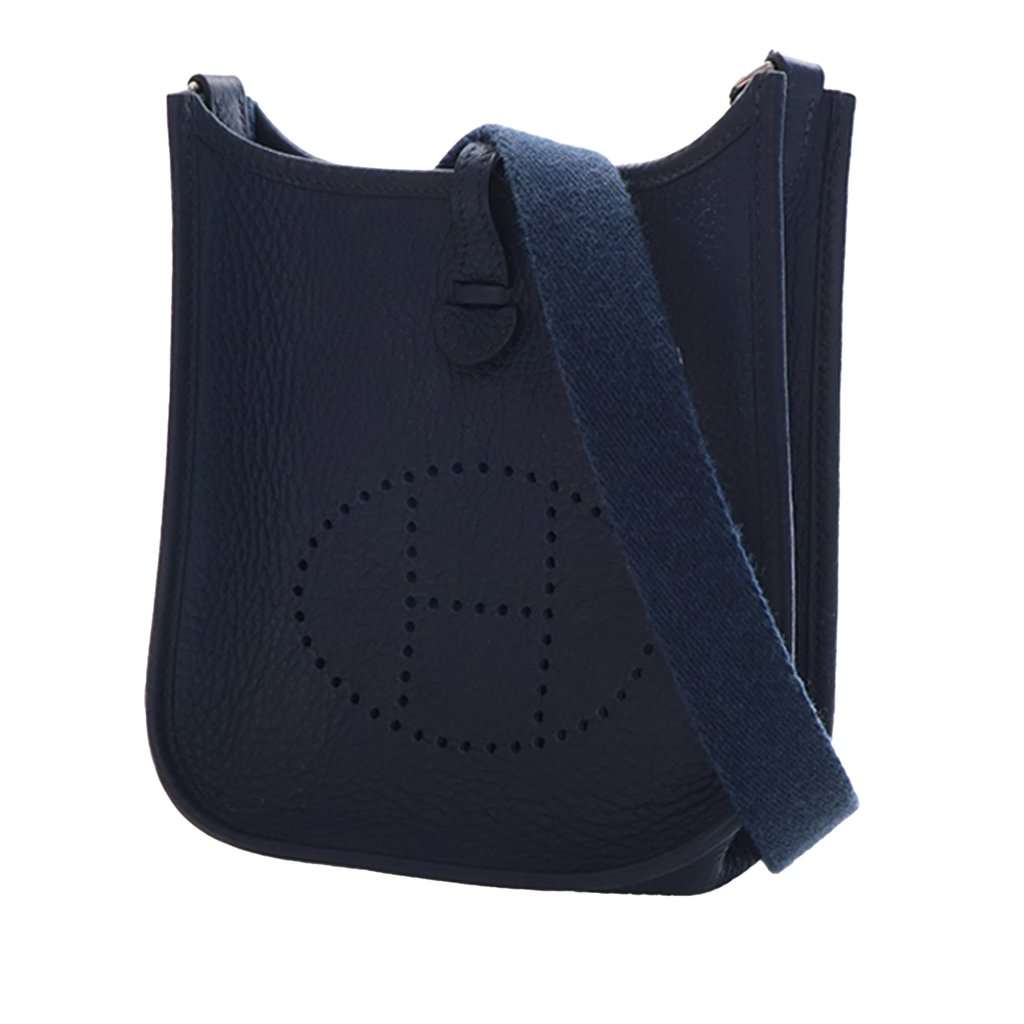 Hermès Clemence Evelyne TPM 16 Blue Leather Very good condition - Back View
