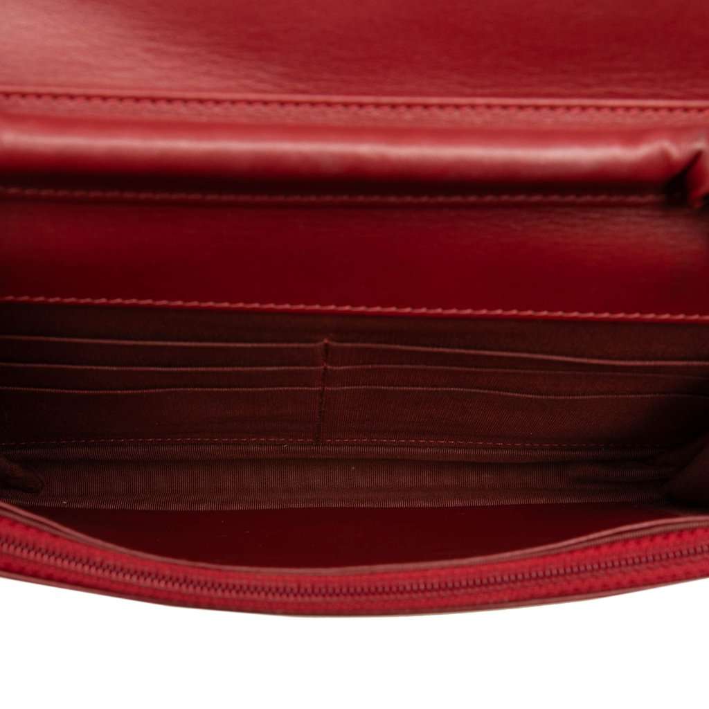 Chanel Quilted Caviar Boy Wallet on Chain Red Leather Very good - Model View