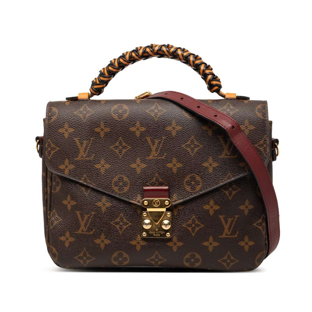 Louis Vuitton Monogram Braided Pochette Metis Brown Very good - Front View