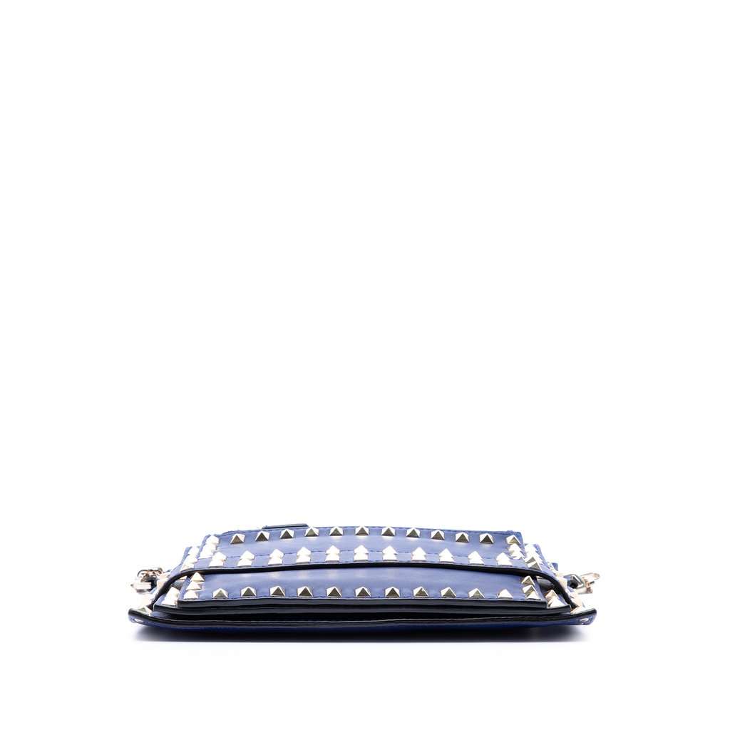 Valentino Leather Rockstud Triple Zip Crossbody Blue Leather Very good condition - Inside View