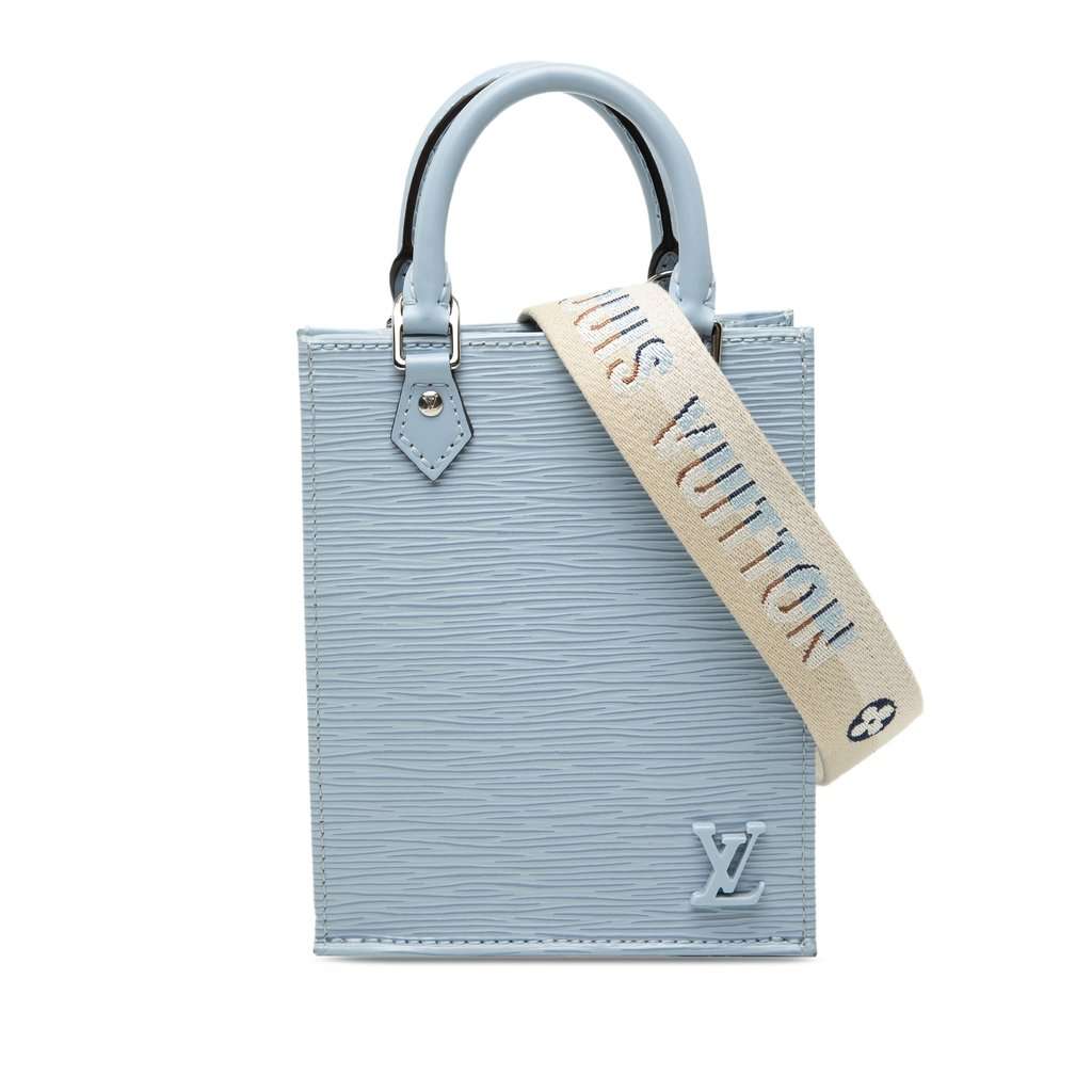 Louis Vuitton Epi Petit Sac Plat Blue Leather Very good condition - Front View