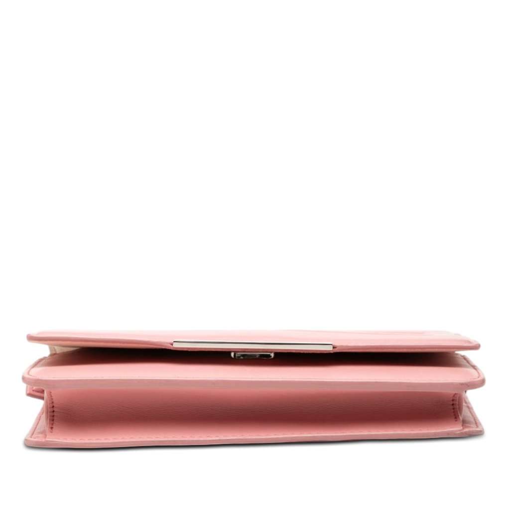 Fendi Nappa Tube Wallet On Chain Pink Leather Very good - Inside View