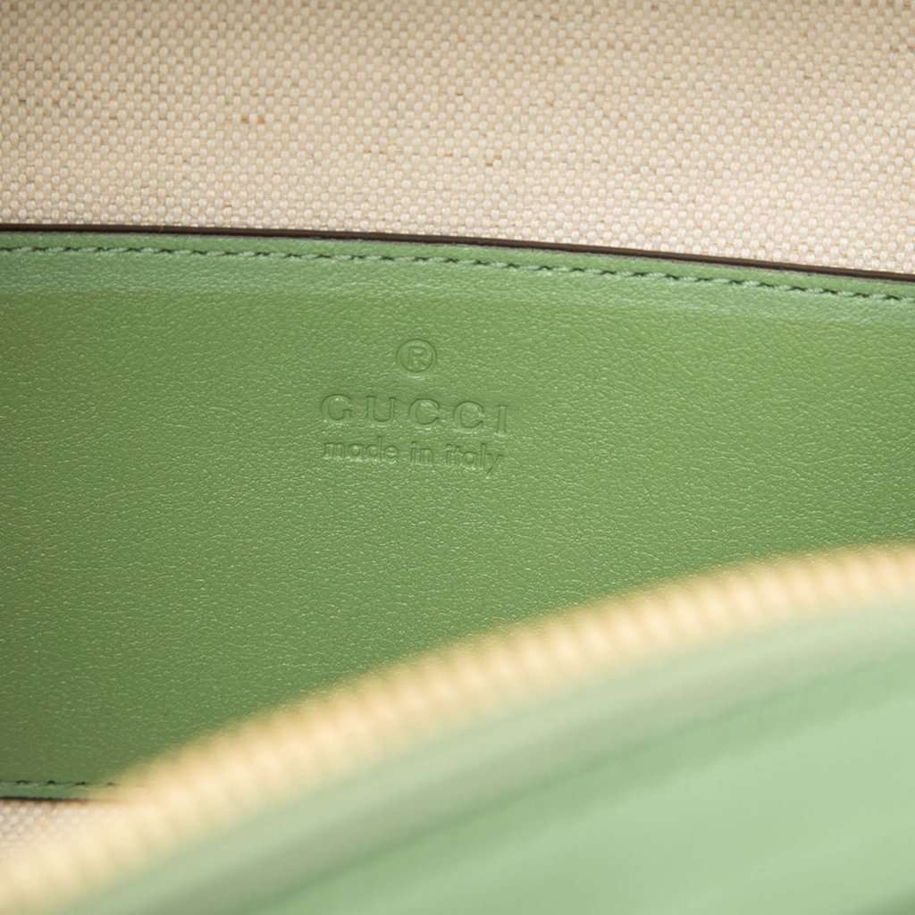 Gucci Matelasse Calfskin Blondie Top Handle Satchel Green Leather Very good - Box View