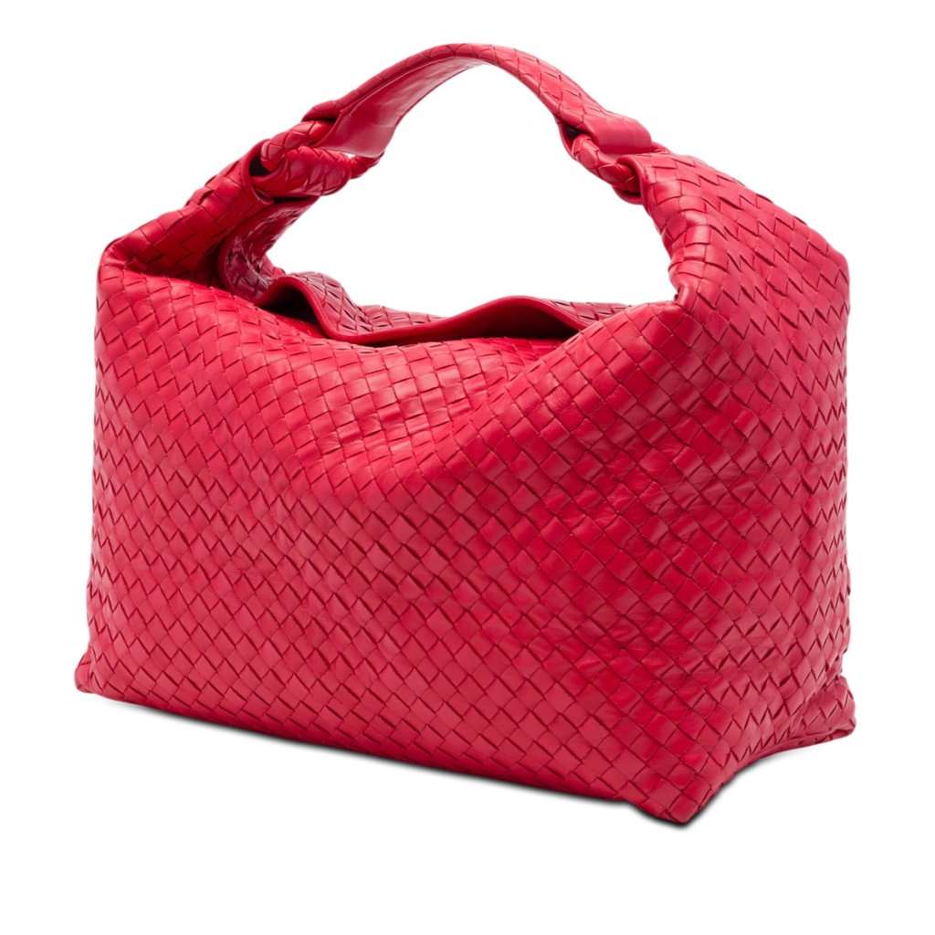 Bottega Veneta Nappa Intrecciato Shoulder Bag Red Leather Very good - Back View